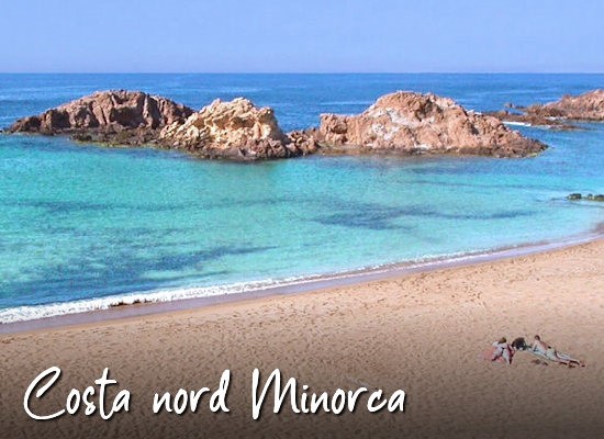 spiaggia costa nord di Minorca