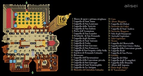 planimetria, mappa della Cattedrale di Siviglia
