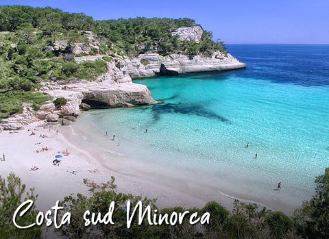 spiaggia costa sud di Minorca