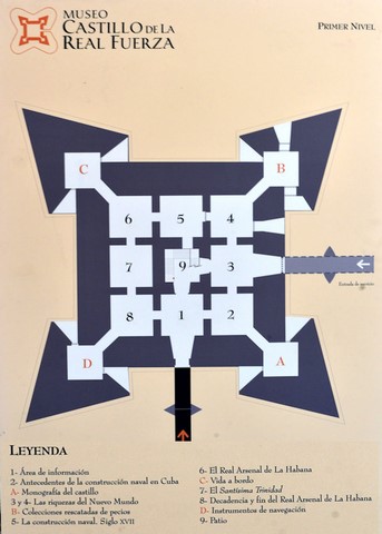 Mappa piano terra castello Real Fuerza Avana