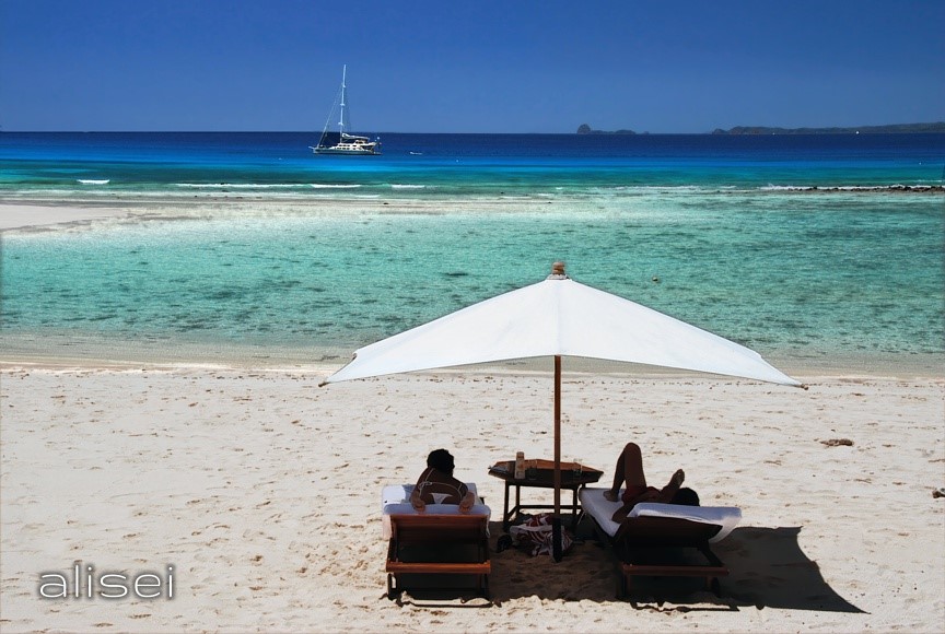 Vista sul mare dall'unico resort presente a nosy iranja