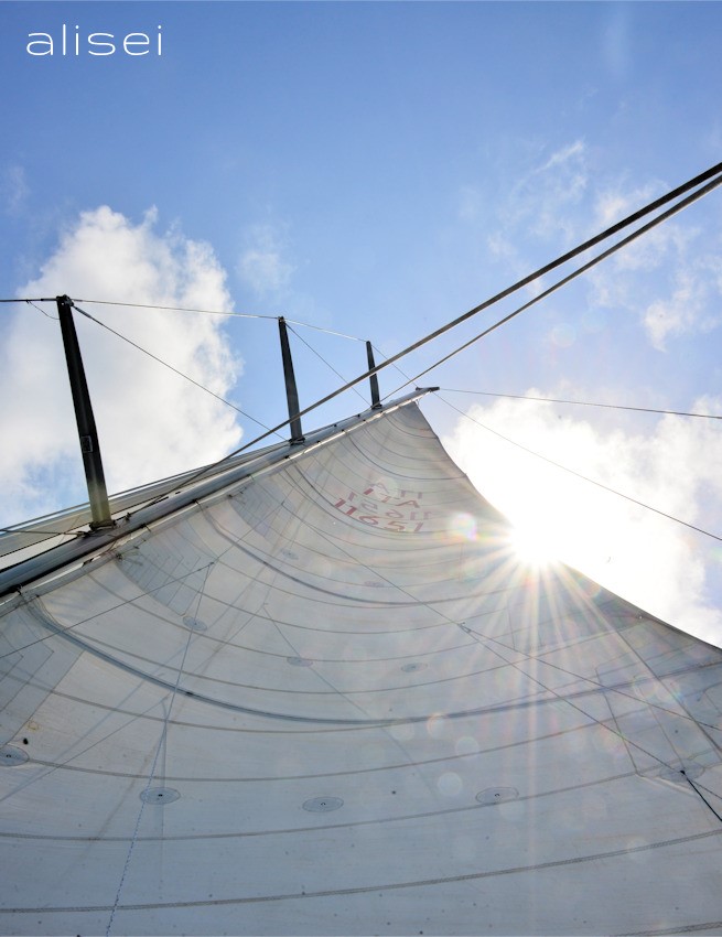 vela spiegata al vento