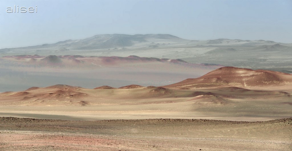 Riserva di Paracas, panoramica nebbiosa