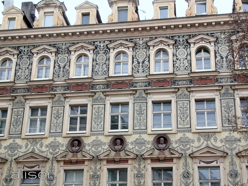 Palazzi nel quartiere ebraico di Praga