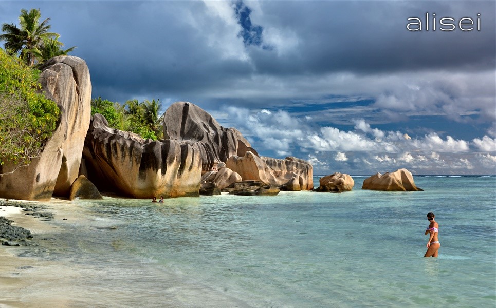Anse Source d'Argent al tramonto