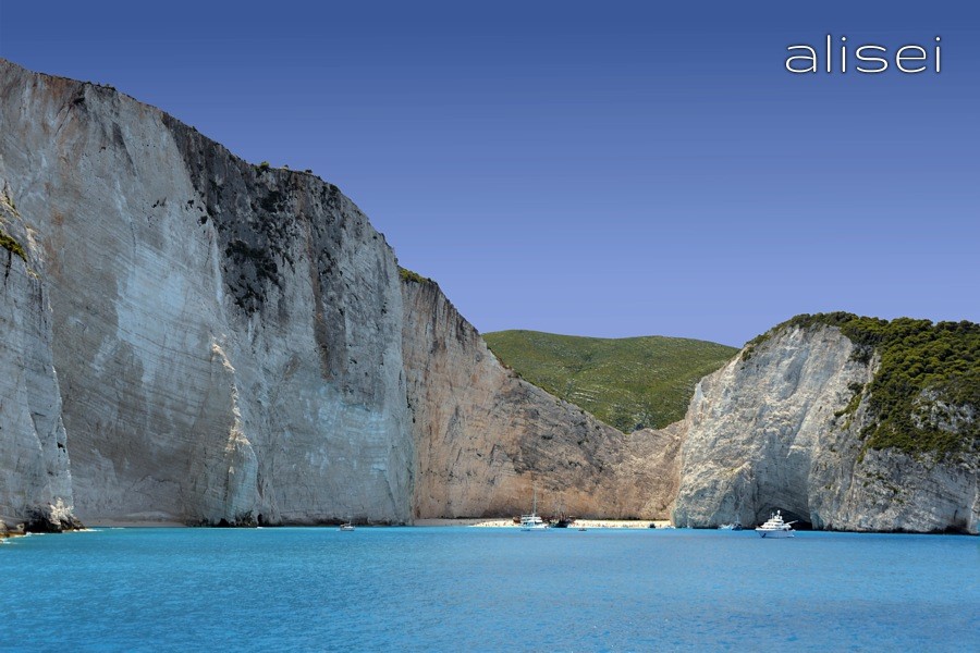 zante, avicinamento spiaggia naufragio