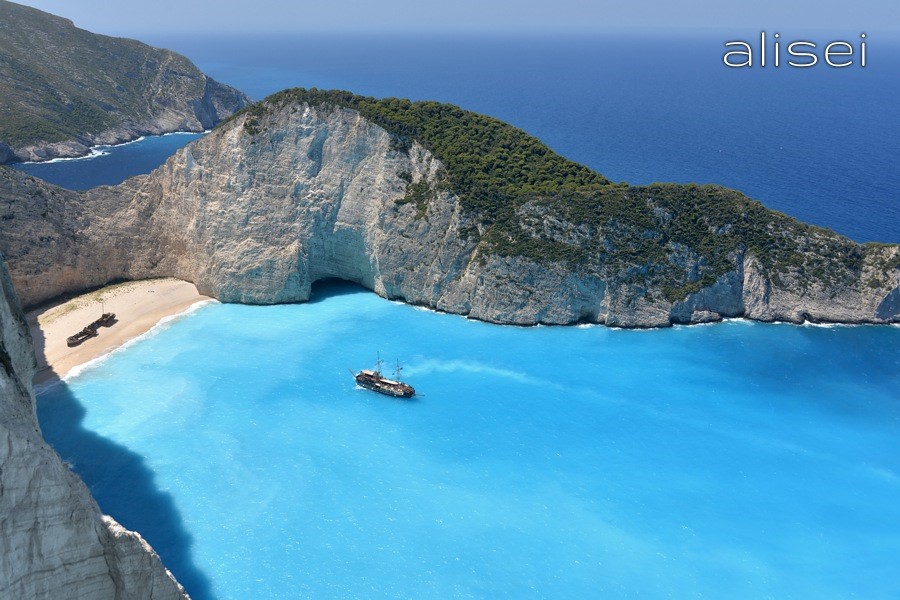 veduta dall'alto spiaggia del naufragio