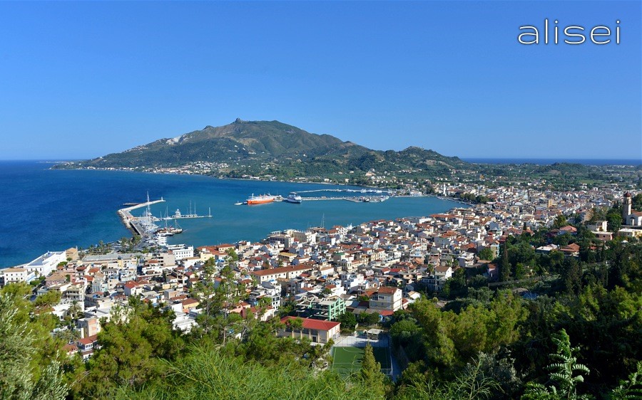 Zante città, veduta sulla città dal borgo antico