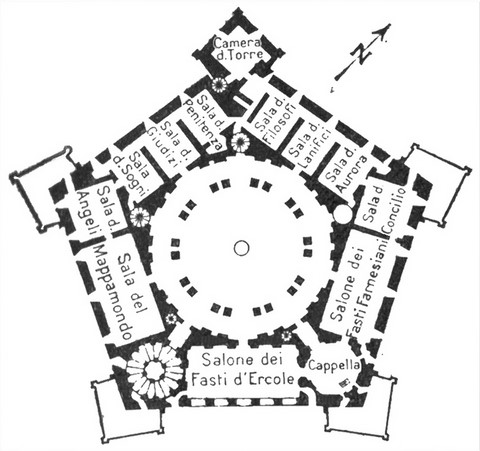 Pianta piano nobile Palazzo Farnese Caprarola