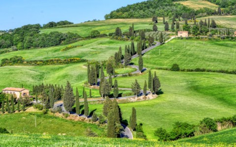 strada a zigzag di Monticchiello