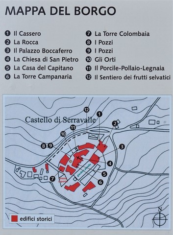 Mappa borgo castello di serravalle