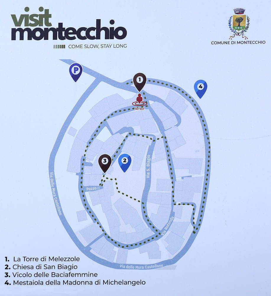 Mappa del percorso di visita a Melezzole (proloco di Montecchio)