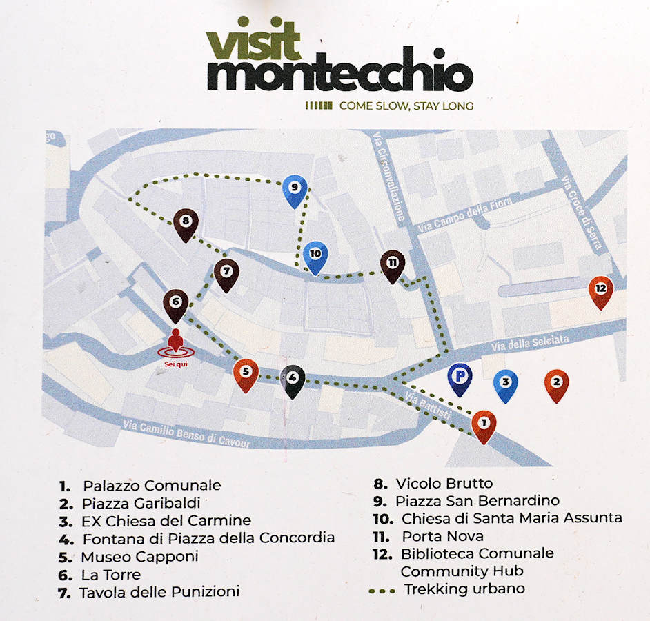 Mappa del percorso di visita a Montecchio